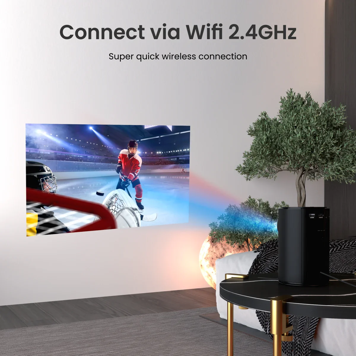 PORTRONICS Beem 410 Android 9.0 Smart LED Projector | 1080p HD Resolution | 3600 Lumens | up to 200" Display - Image 8