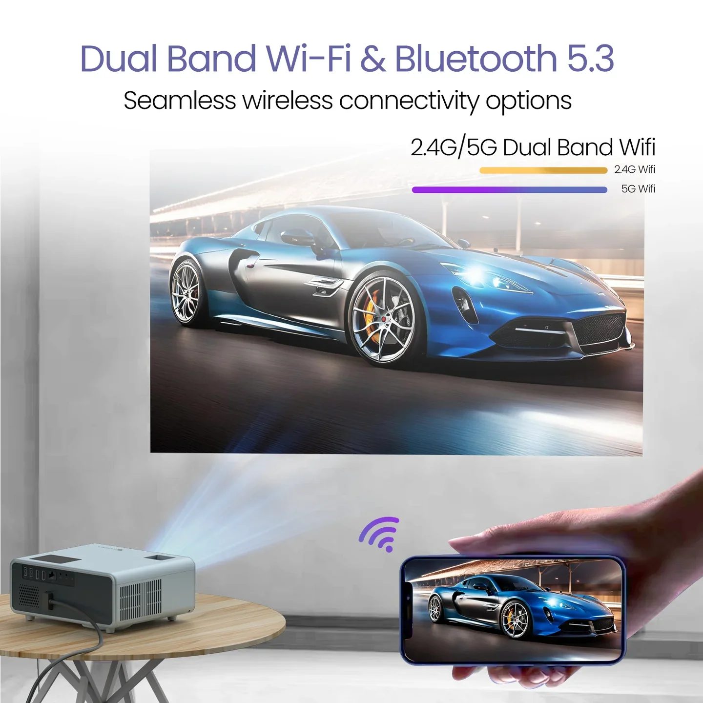 PORTRONICS Beem 450 4000 Lumens Brightness Smart LED Projector | Pre-installed Streaming Apps | 1080p Full HD | 4000 Lumens | 150” Max Display - Image 8