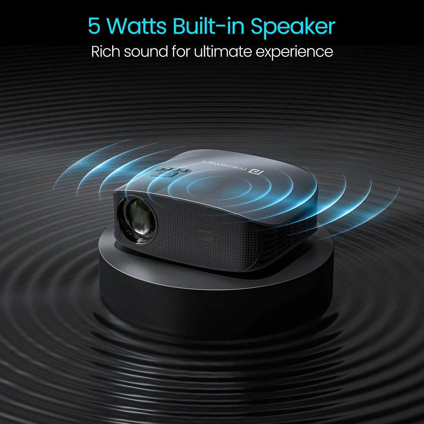 PORTRONICS Beem 490 6000 Lumens Smart Led Projector | Streaming Apps | 1080p Full HD | 6000 Lumens | 5W Speaker - Image 4