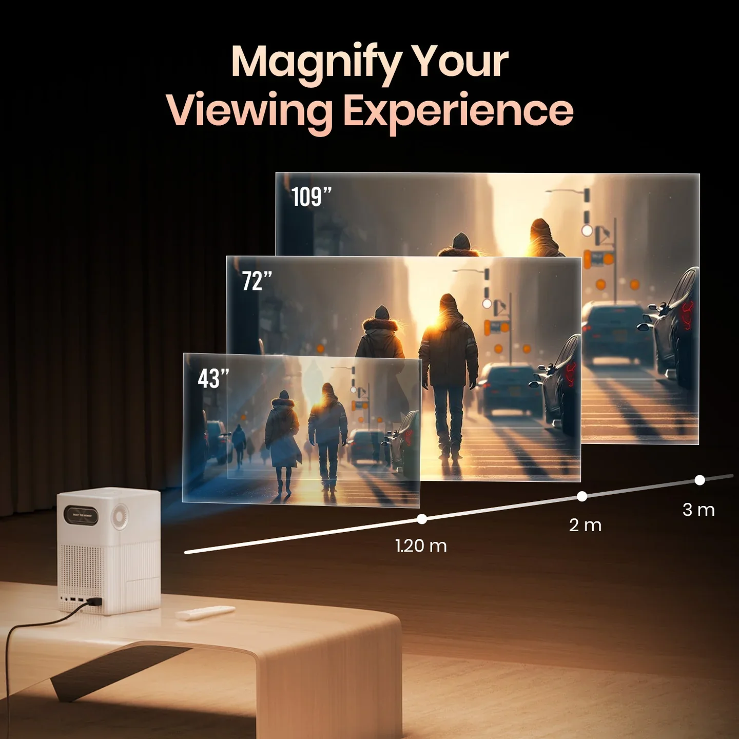 PORTRONICS Beem 500 Smart LED Projector | 1080p FHD Native | Voice-enabled Remote | 6700 Lumens | 16W Speakers - Image 5