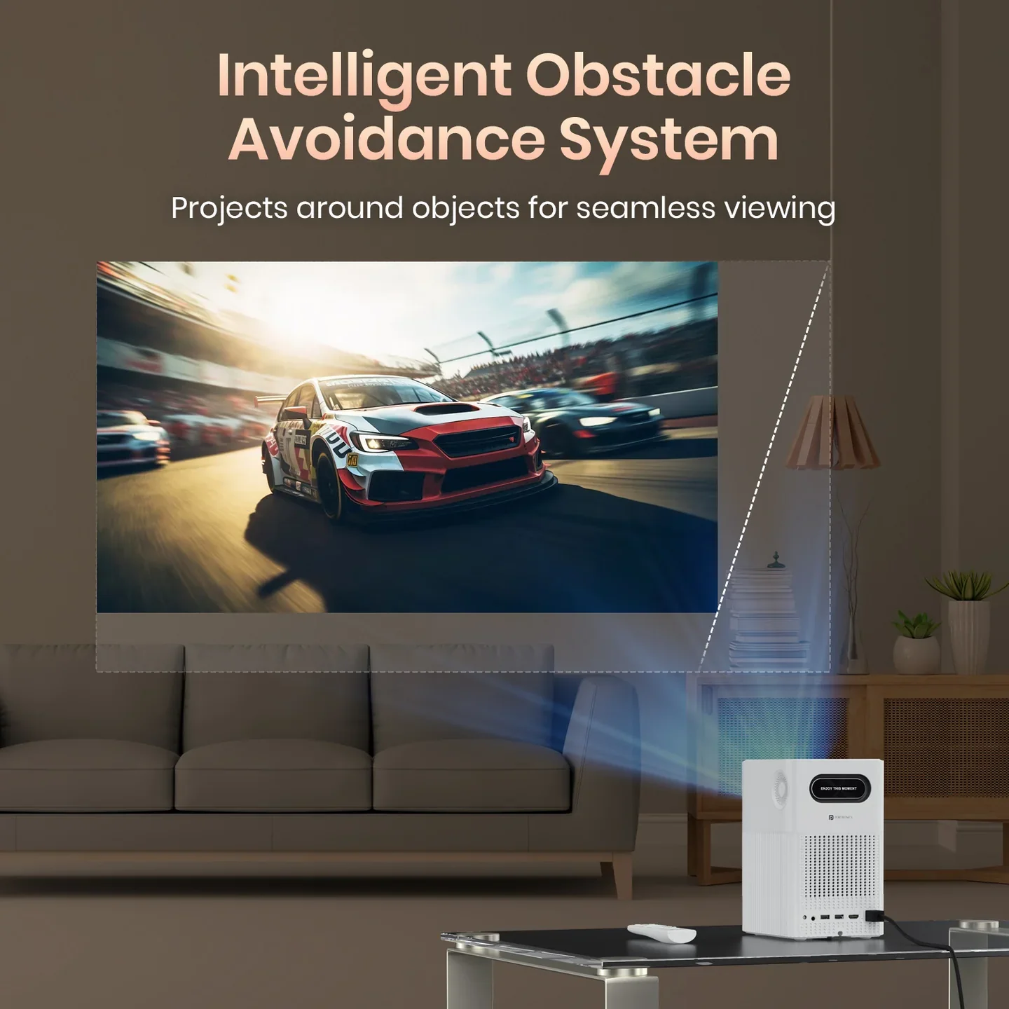 PORTRONICS Beem 500 Smart LED Projector | 1080p FHD Native | Voice-enabled Remote | 6700 Lumens | 16W Speakers - Image 7