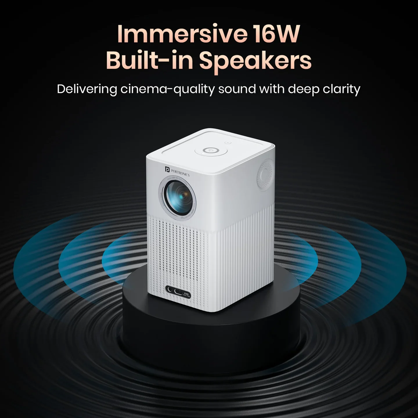 PORTRONICS Beem 500 Smart LED Projector | 1080p FHD Native | Voice-enabled Remote | 6700 Lumens | 16W Speakers - Image 8