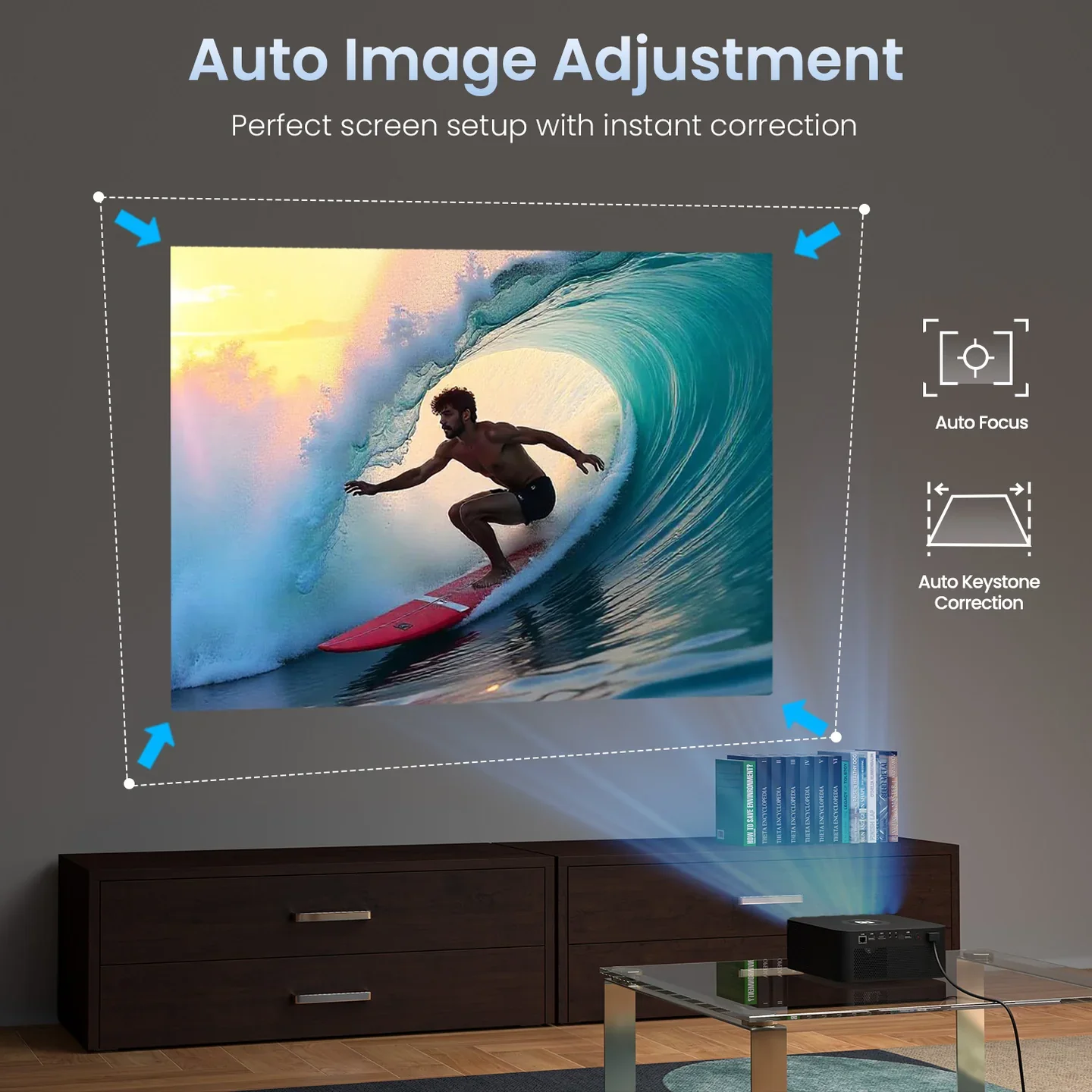 PORTRONICS Beem 510 5300 Lumens Smart LED Projector | Mic-Enabled Remote | Dolby Audio | 1080p FHD Native | 4K UHD Support - Image 4
