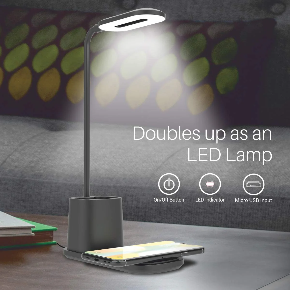 PORTRONICS Brillo II Lamp With Wireless Charging - Image 3
