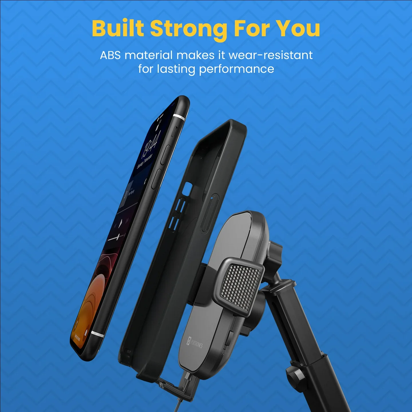 PORTRONICS Charge Clamp 3 15w Mobile Holder with Wireless Charging | 15-Watt Qi Charging | Type-C Input | LED display light | Sturdy & Secure Grip - Image 7