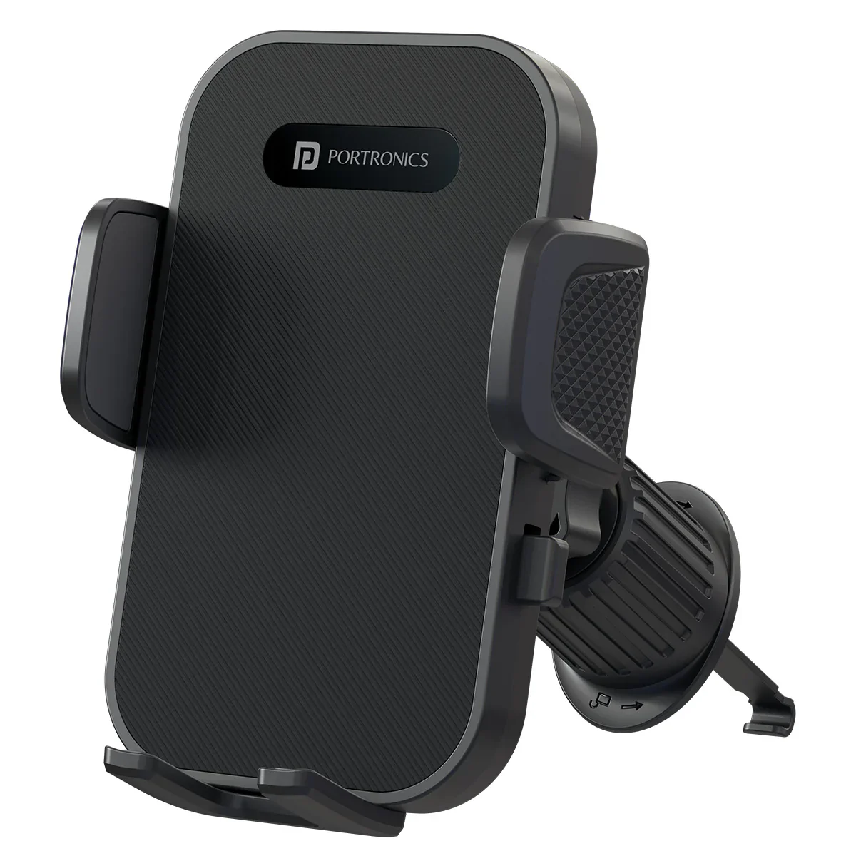PORTRONICS Clamp Y Mobile Phone Holder | 360° Rotation | For Most Cars | AC Vent Mount | One-Click Operation