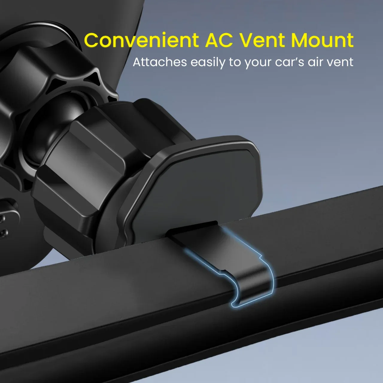 PORTRONICS Clamp Z Univeresal Mobile Holder | 180° Rotation| One-hand Operation | AC Vent Mount | Shock-resistant Grip - Image 3