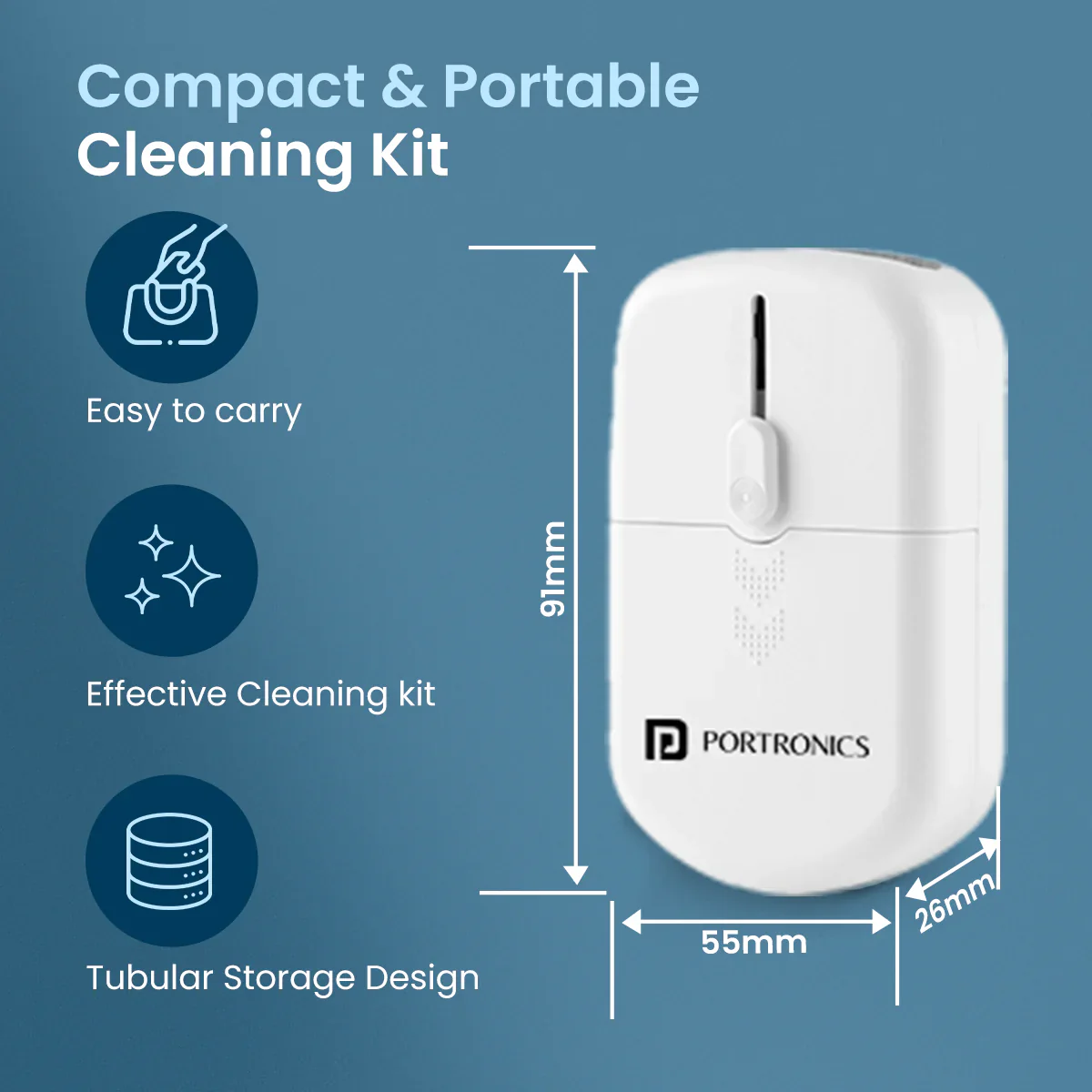 PORTRONICS Clean P 10 in1 Smart Gadget Cleaning Kit | Precise Cleaning | Refilleable Lotion | Pocket Friendly | Multifunctional - Image 3