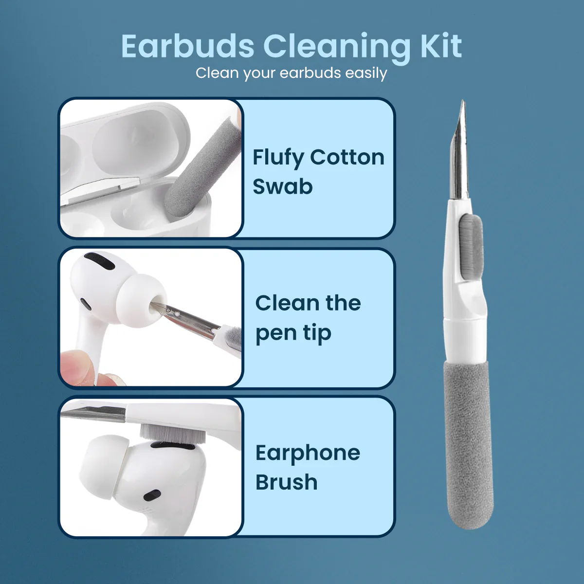 PORTRONICS Clean P 10 in1 Smart Gadget Cleaning Kit | Precise Cleaning | Refilleable Lotion | Pocket Friendly | Multifunctional - Image 6