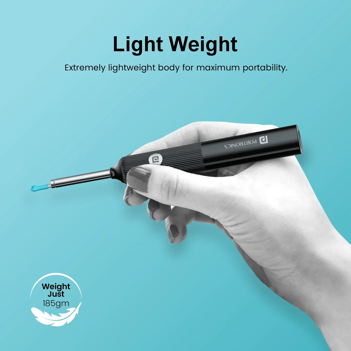 PORTRONICS Cleansify Ear Cleaner Stick | 180mAH Battery | Lightweight | LED Light | 1080p camera - Image 11