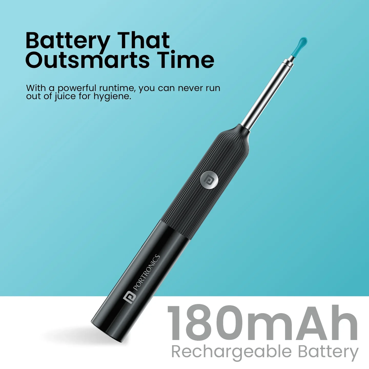 PORTRONICS Cleansify Ear Cleaner Stick | 180mAH Battery | Lightweight | LED Light | 1080p camera - Image 7