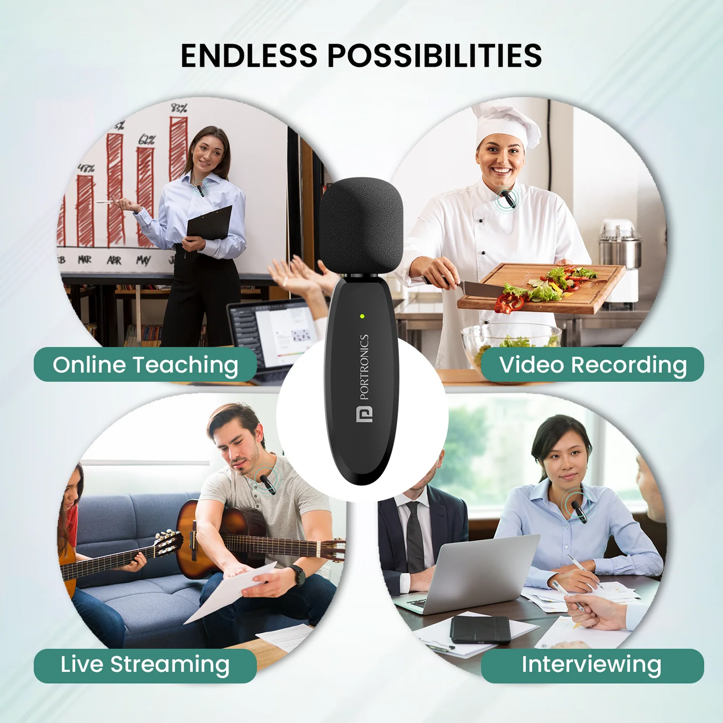 Portronics Dash 7 Type C Lapel Wireless Mic | Plug & Play | Noise Cancellation | Portable & Light - Image 13