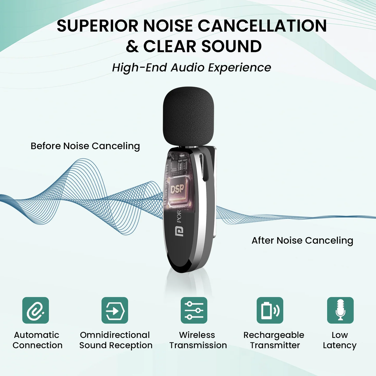 Portronics Dash 7 Type C Lapel Wireless Mic | Plug & Play | Noise Cancellation | Portable & Light - Image 14
