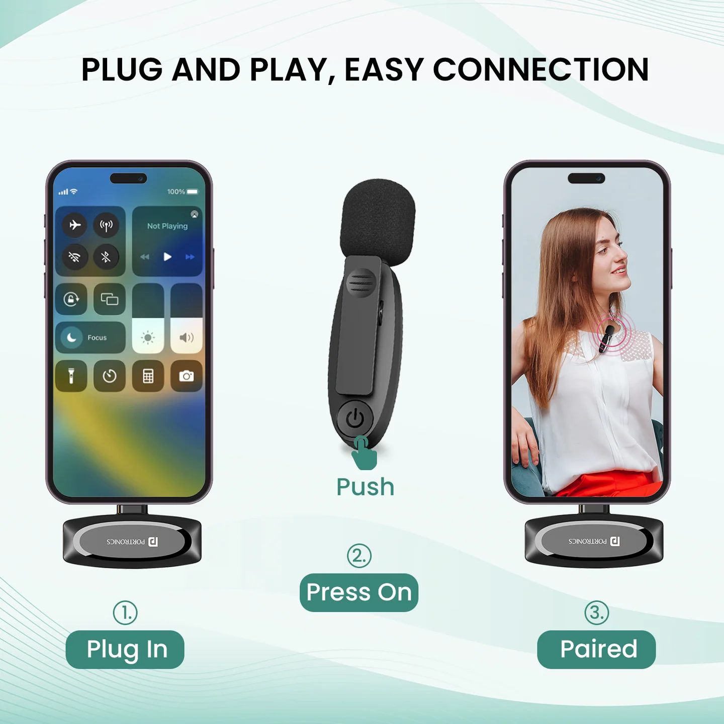 Portronics Dash 7 Type C Lapel Wireless Mic | Plug & Play | Noise Cancellation | Portable & Light - Image 19