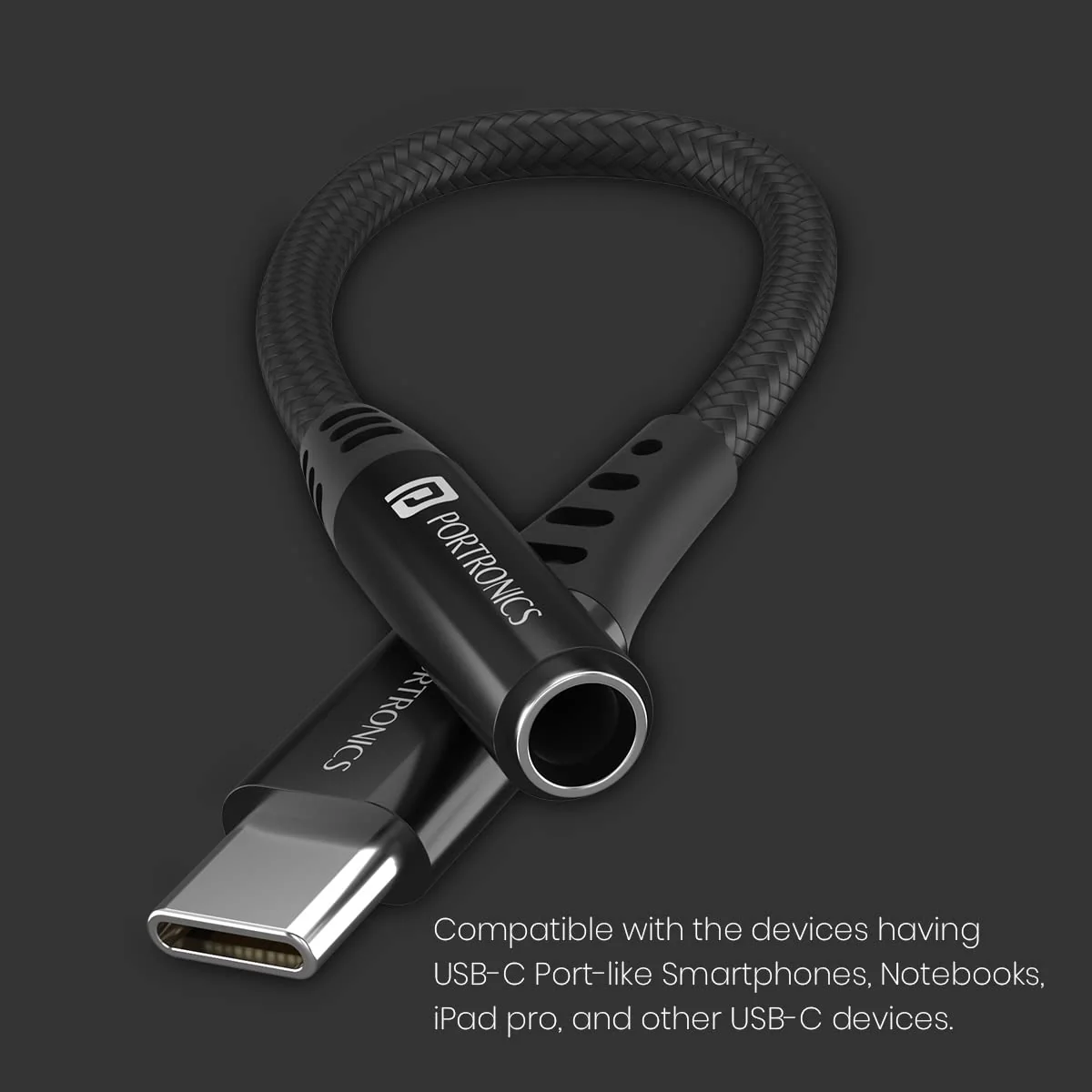 PORTRONICS I Konnect-C II Type-C to 3.5 Aux Connector - Image 2
