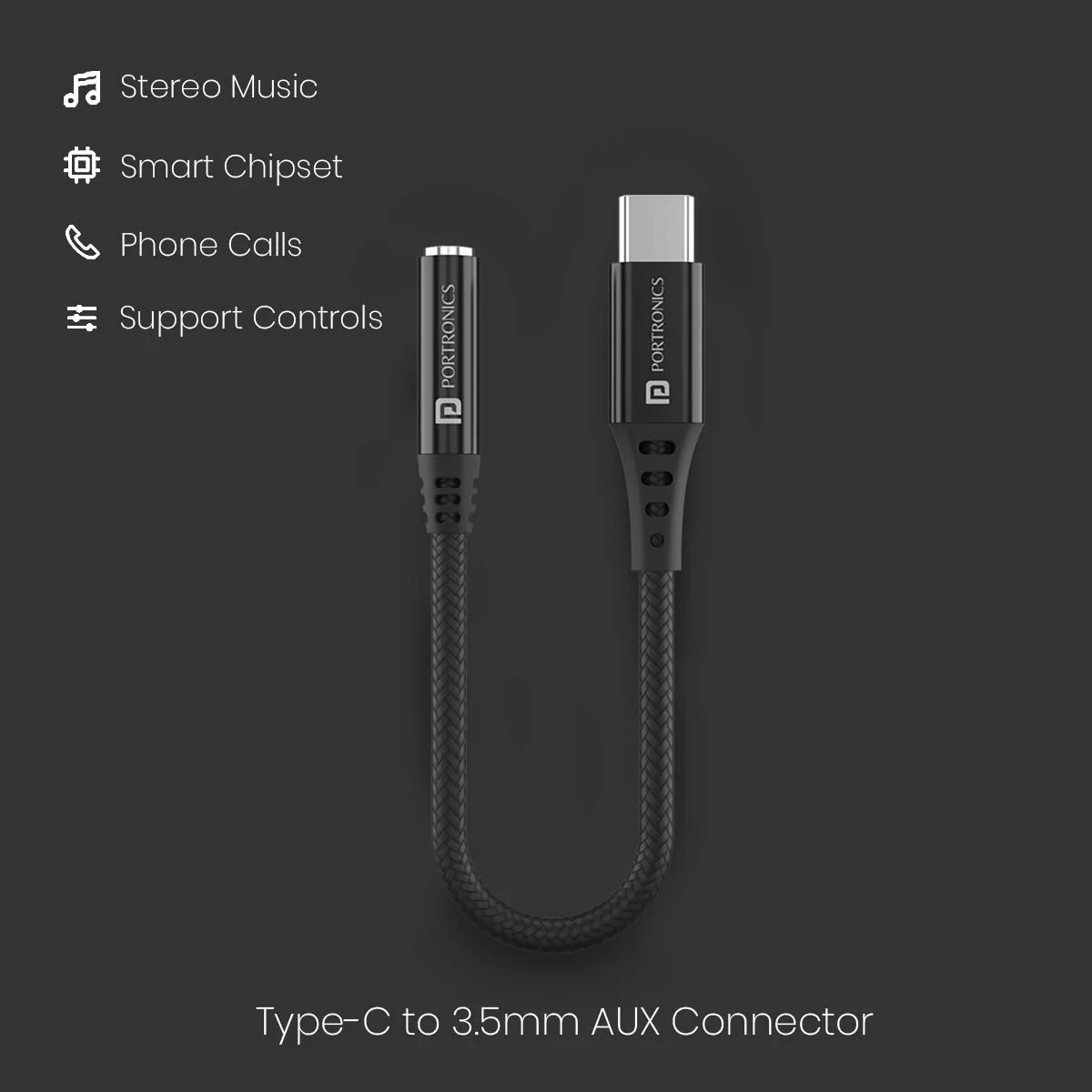 PORTRONICS I Konnect-C II Type-C to 3.5 Aux Connector - Image 3