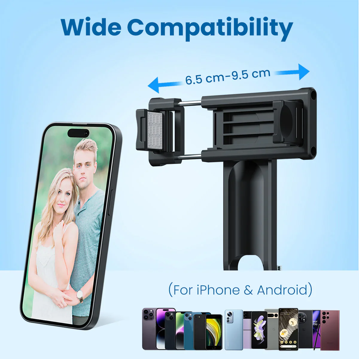 PORTRONICS Lumistick 2 Smart Selfie Stick with Adjustable 4 Legs | Bluetooth Remote Control | 360° Angular Adjustment - Image 4