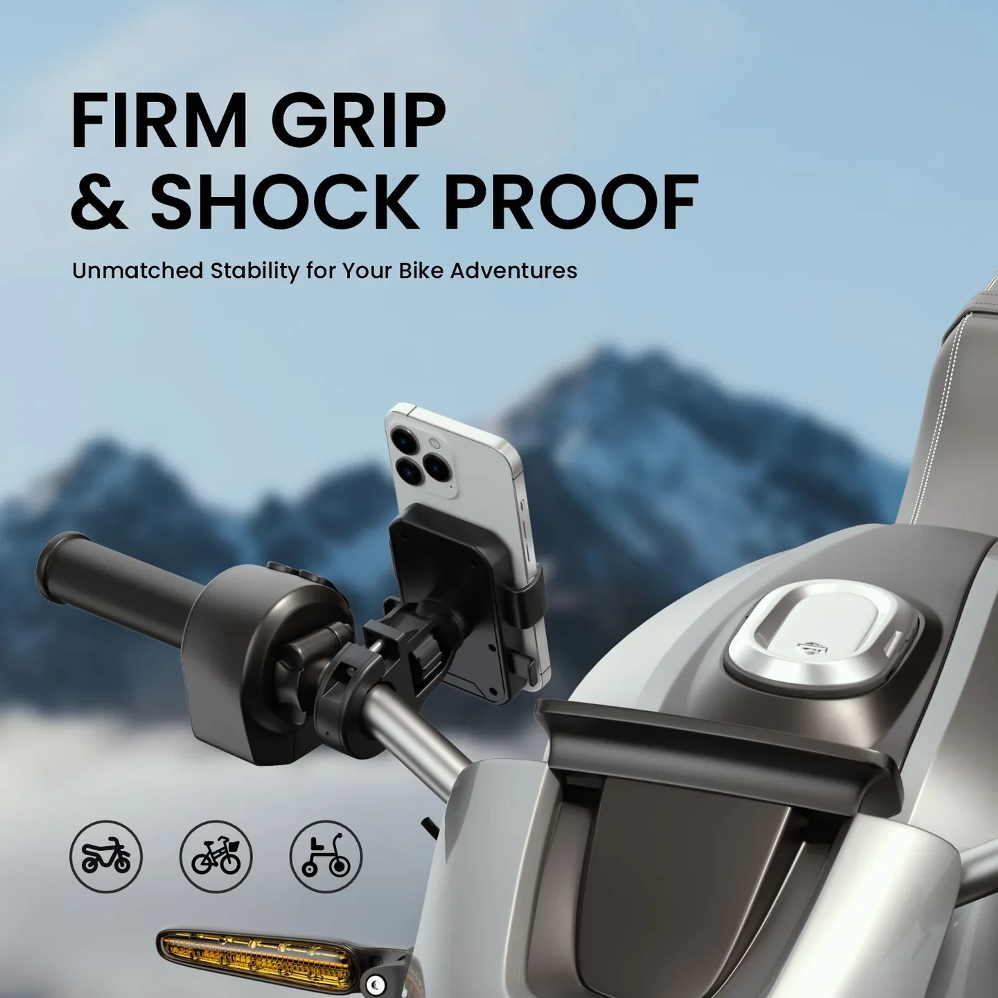 PORTRONICS Mobike 4 Bike Phone Mount | One-Press Lock | 360° Rotation | Bike Phone Holder | Handlebar Mount - Image 4