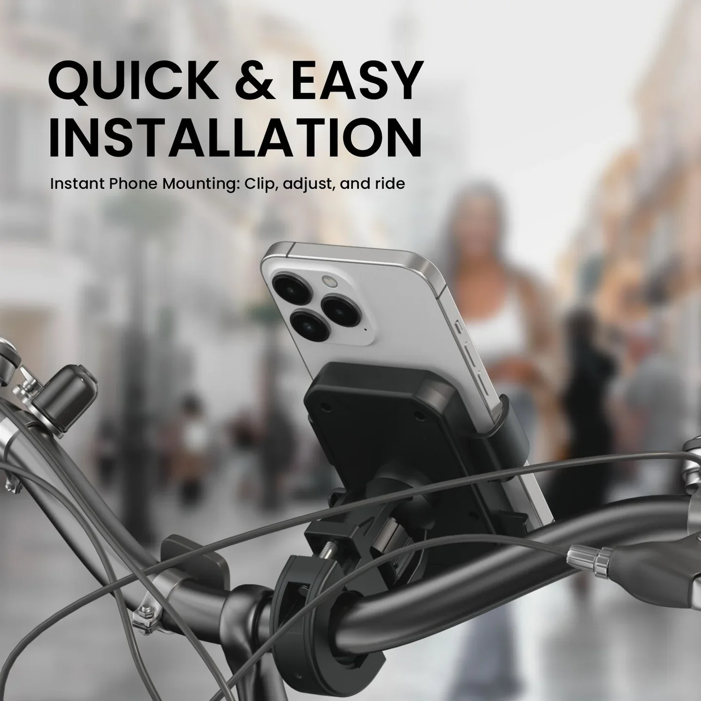 PORTRONICS Mobike 4 Bike Phone Mount | One-Press Lock | 360° Rotation | Bike Phone Holder | Handlebar Mount - Image 5