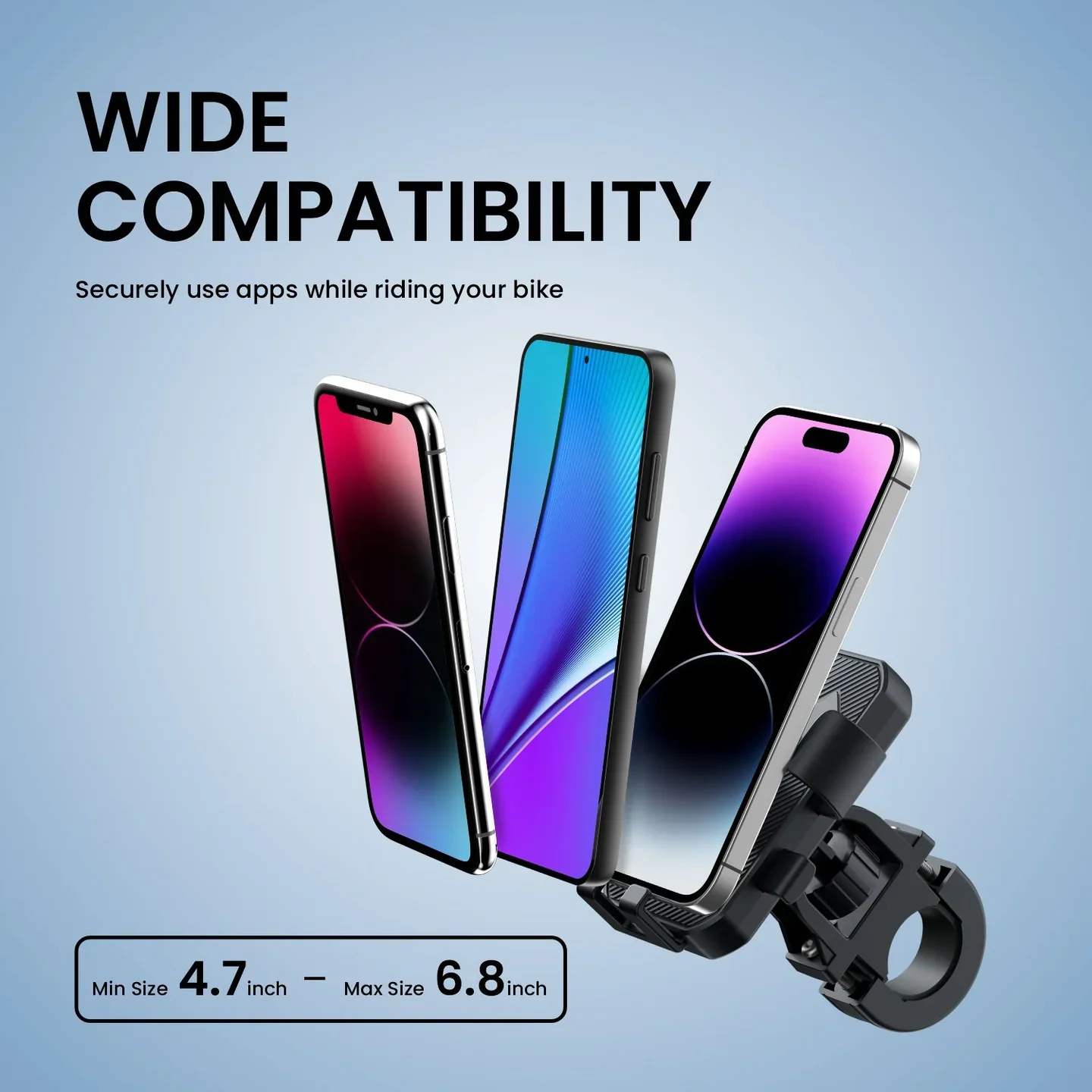 PORTRONICS Mobike 4 Bike Phone Mount | One-Press Lock | 360° Rotation | Bike Phone Holder | Handlebar Mount - Image 8