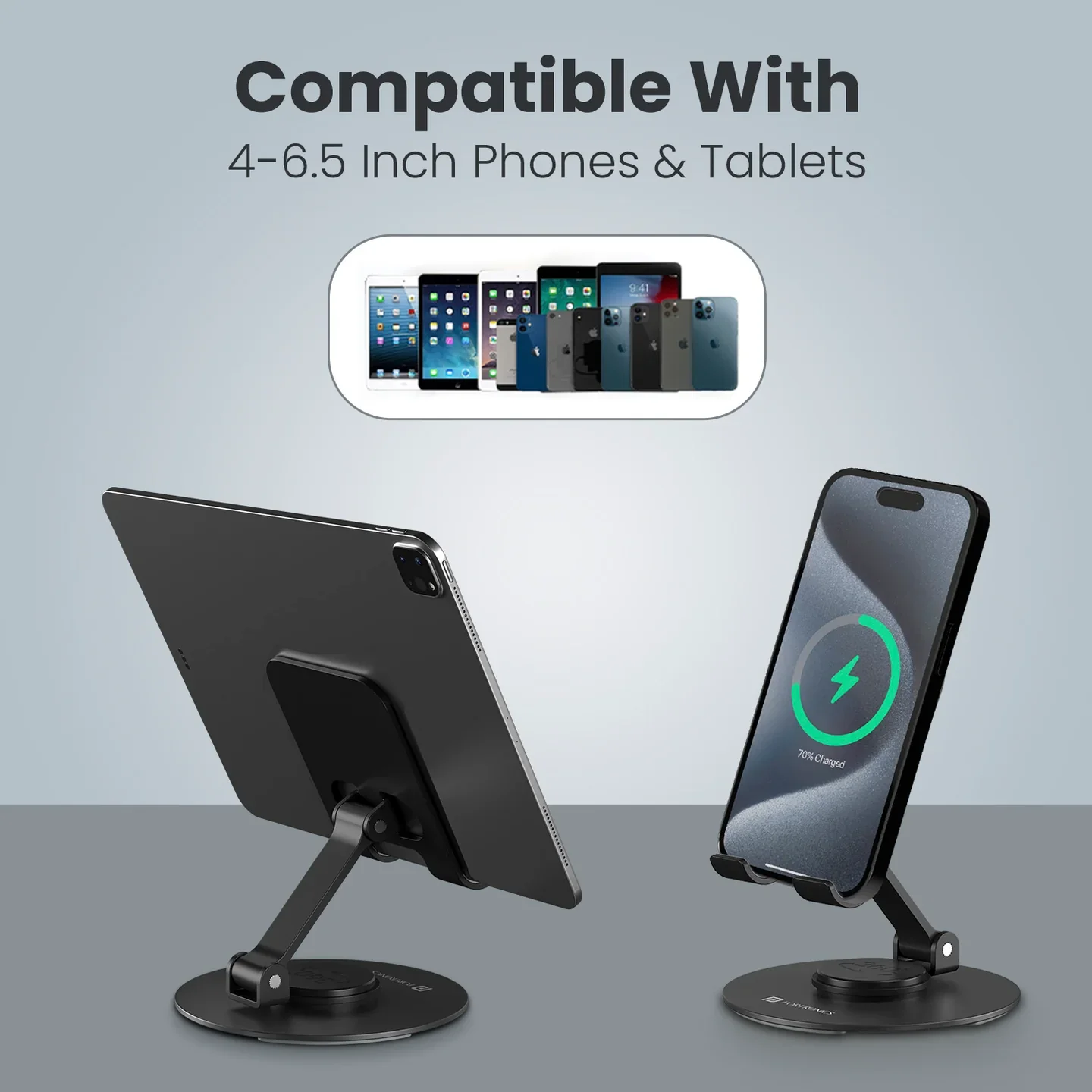 PORTRONICS Mobot 4 360*Degree Universal Mobile Holder | 2 Way Adjustable | 4-6.5 Inch Compatible Device | Aluminium Body| Portable & Foldable - Image 6