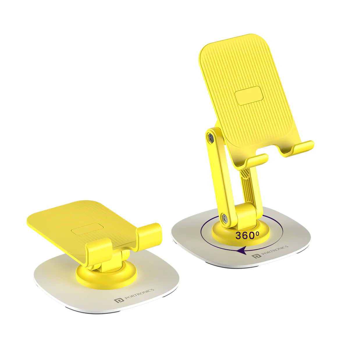 PORTRONICS Mobot III 360*Degree Universal Mobile Holder | Adjustable height&Angle | Non-Slip Pads | Charging Friendly | Foldable&Portable - Image 2
