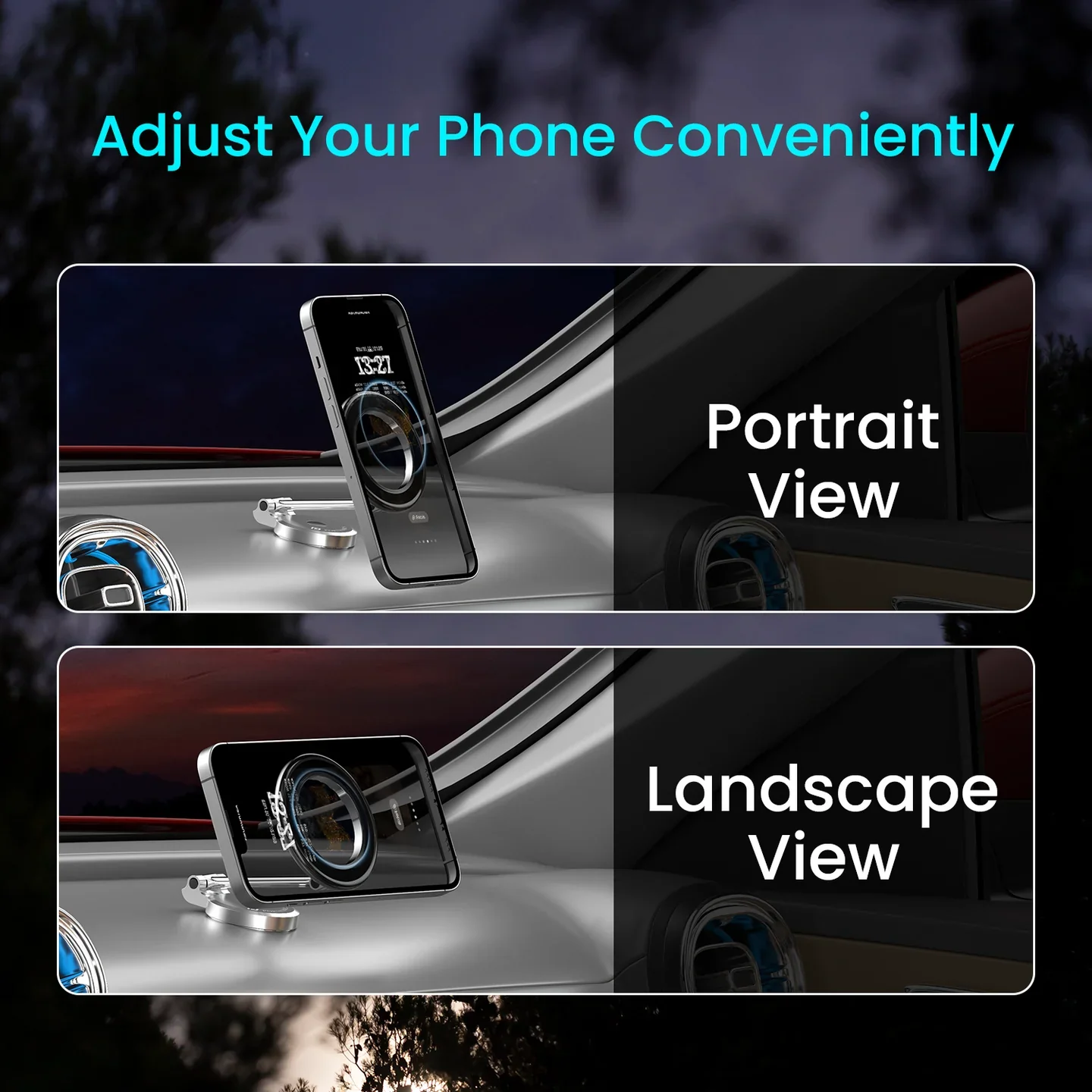 PORTRONICS Mogun 3 Premium 360 Rotation Magnetic Mobile Holder | Easy Installation | Uninterrupted Air Flow | Wide Compatibility | Strong Magnet - Image 5