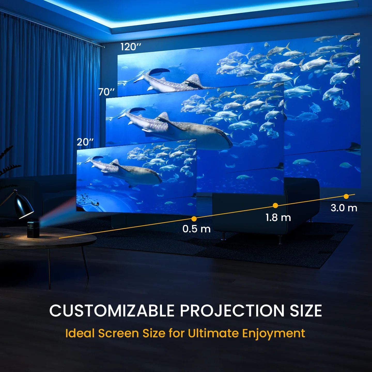 PORTRONICS Pico 12 Smart LED Wireless Portable Projector | Smart DLP Projector | Rechargeable | Android 11-based OS | 4K UHD Support - Image 5