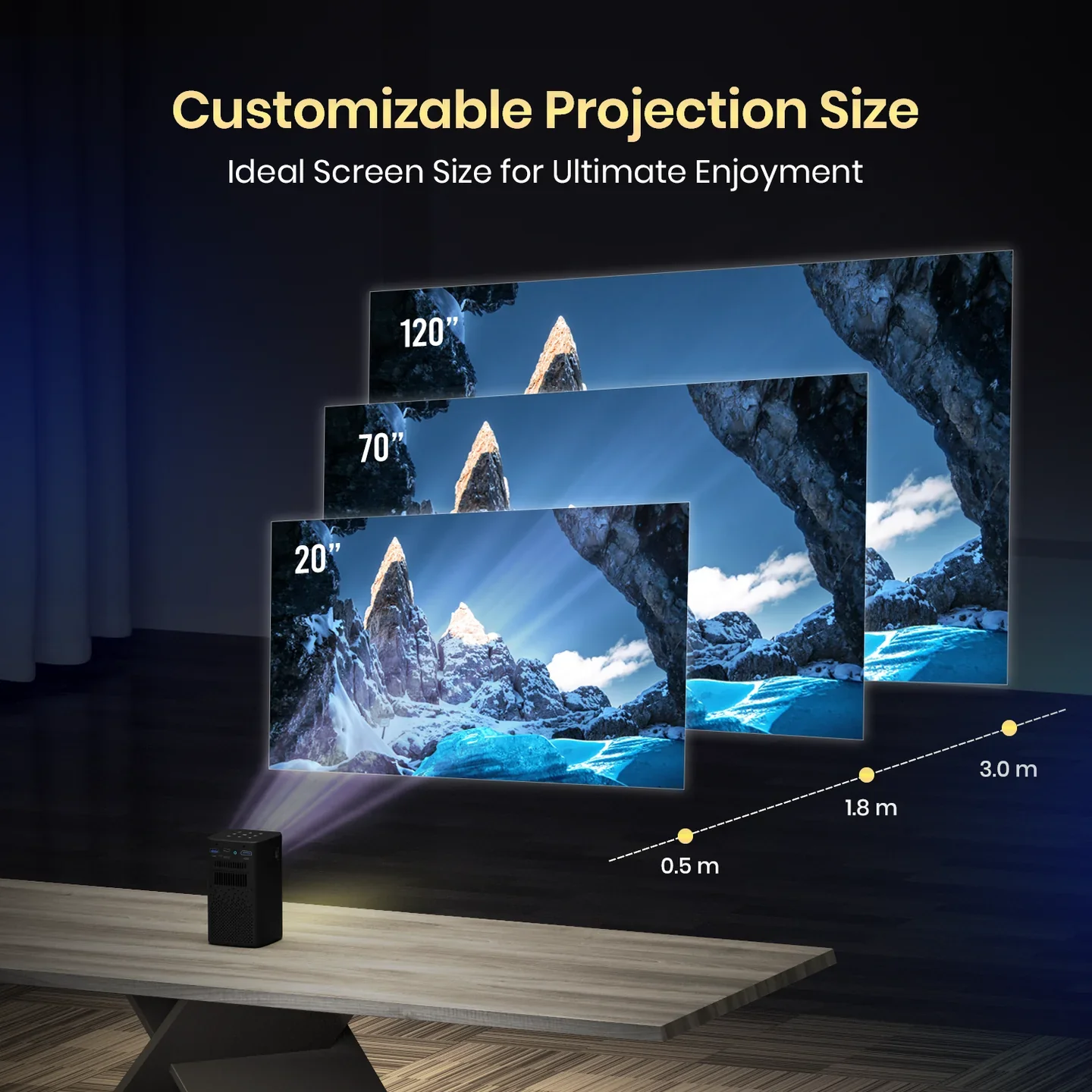 PORTRONICS Pico 13 Rechargeable Smart LED Projector | 4K UHD Support | 3500 Lumens | Rechargeable | DLP Technology - Image 8