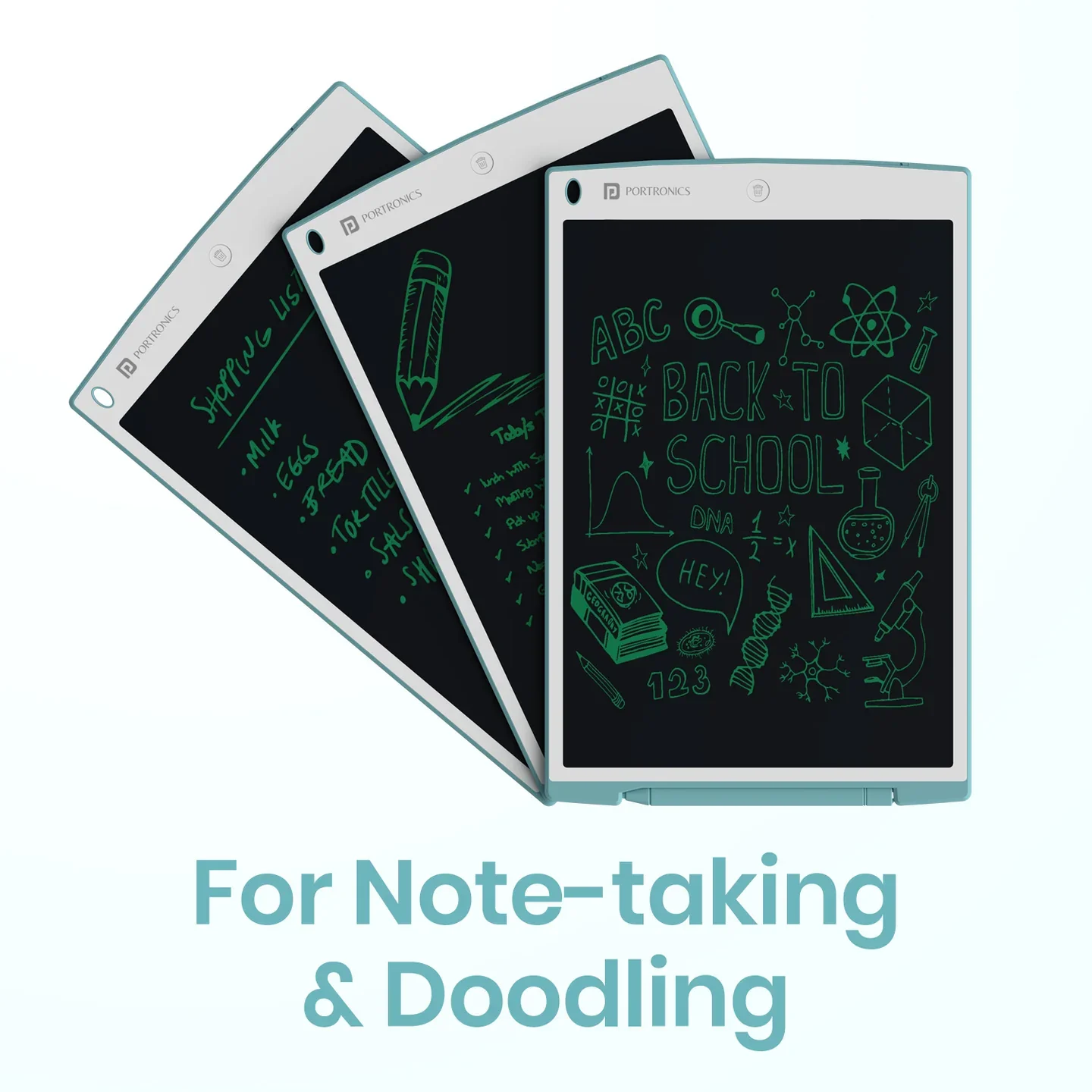 PORTRONICS Ruffpad 12 Re Writable LCD Pad | Green LCD | One-Press Erase | 12 Inches Screen | Erase Lock Switch - Image 14