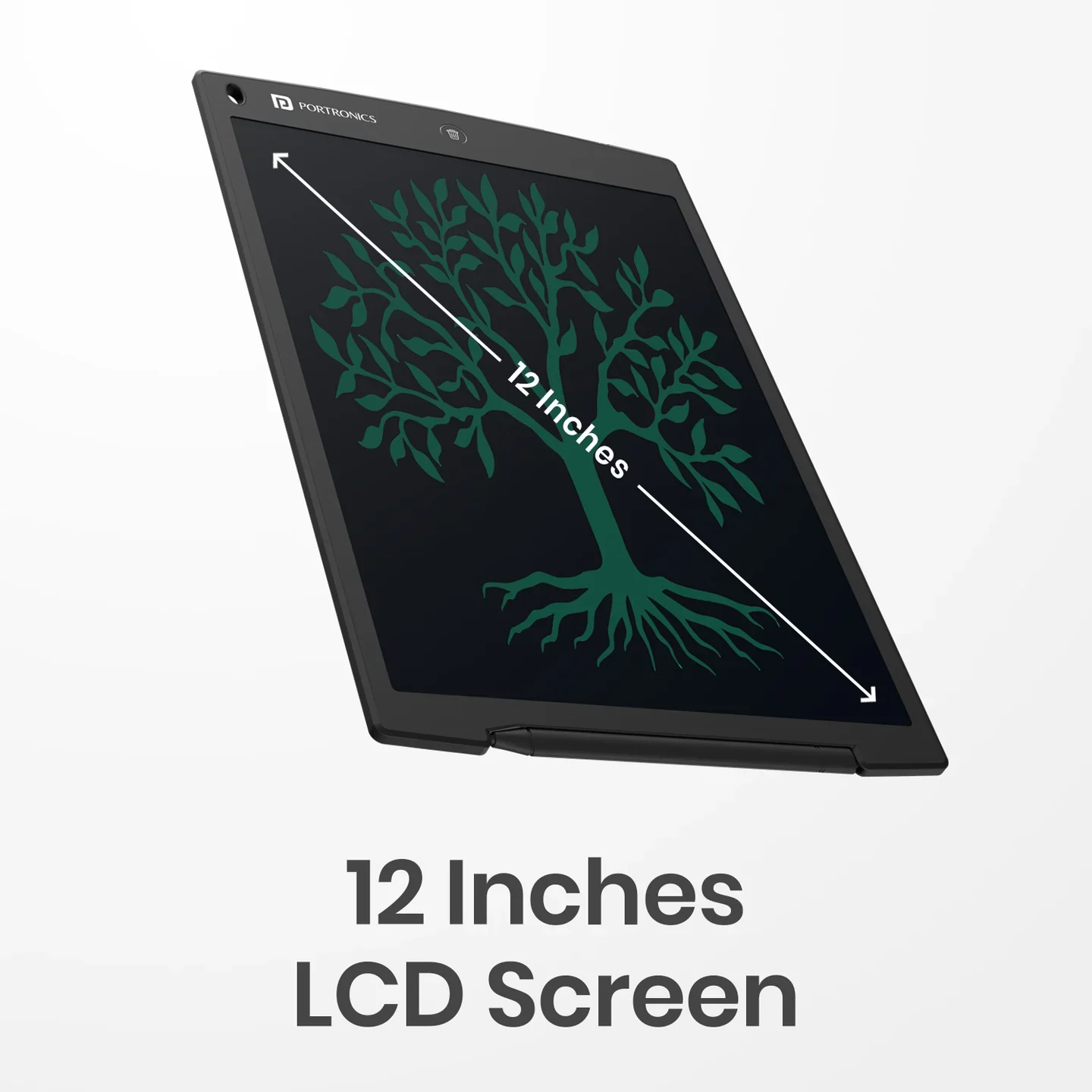 PORTRONICS Ruffpad 12 Re Writable LCD Pad | Green LCD | One-Press Erase | 12 Inches Screen | Erase Lock Switch - Image 3