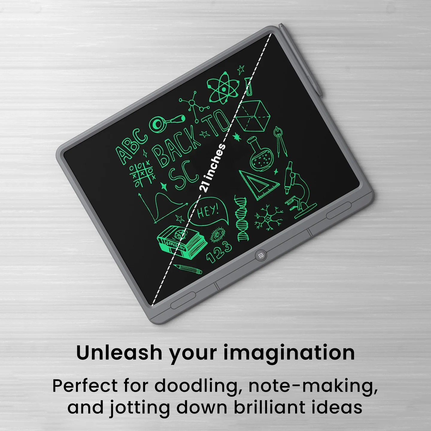 PORTRONICS Ruffpad 21 21 Inc Re-Writable LCD Writing Pad | Monocolor LCD | One-Tap Erase | 21 Inches Screen | Smart Lock - Image 2