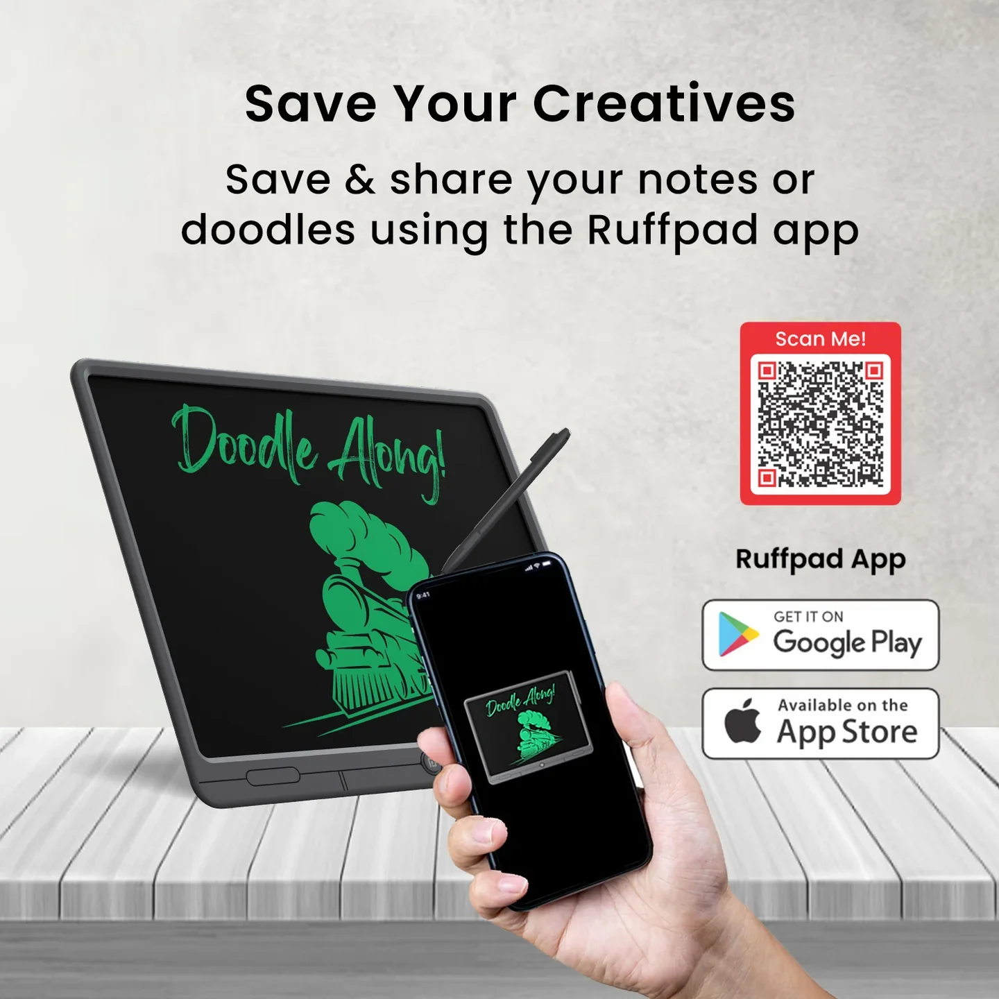 PORTRONICS Ruffpad 21 21 Inc Re-Writable LCD Writing Pad | Monocolor LCD | One-Tap Erase | 21 Inches Screen | Smart Lock - Image 6