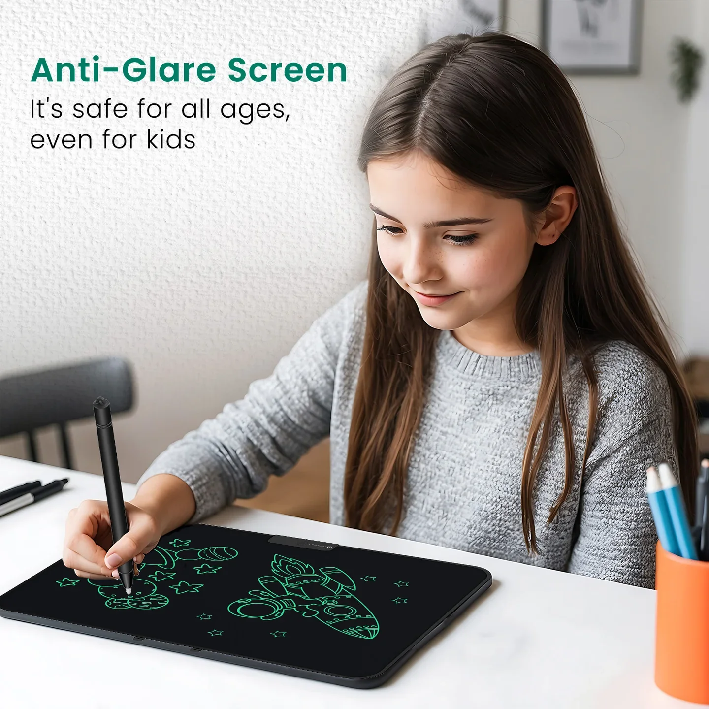 PORTRONICS Ruffpad 22 55.88 CM LCD Writing Pad | Monocolor LCD | One-Tap Erase | 22 Inches Screen | Writing Stylus - Image 3