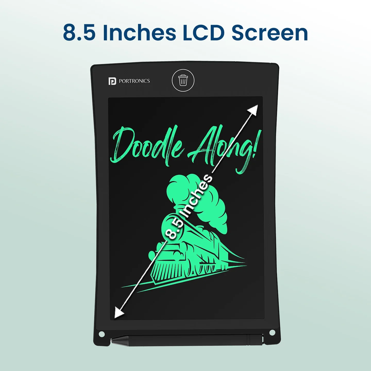 PORTRONICS Ruffpad 8.5 " Re-Writable LCD PAD | Green Colour LCD | One-Press Erase | 8.5 Inches Screen | Erase Lock Switch - Image 3