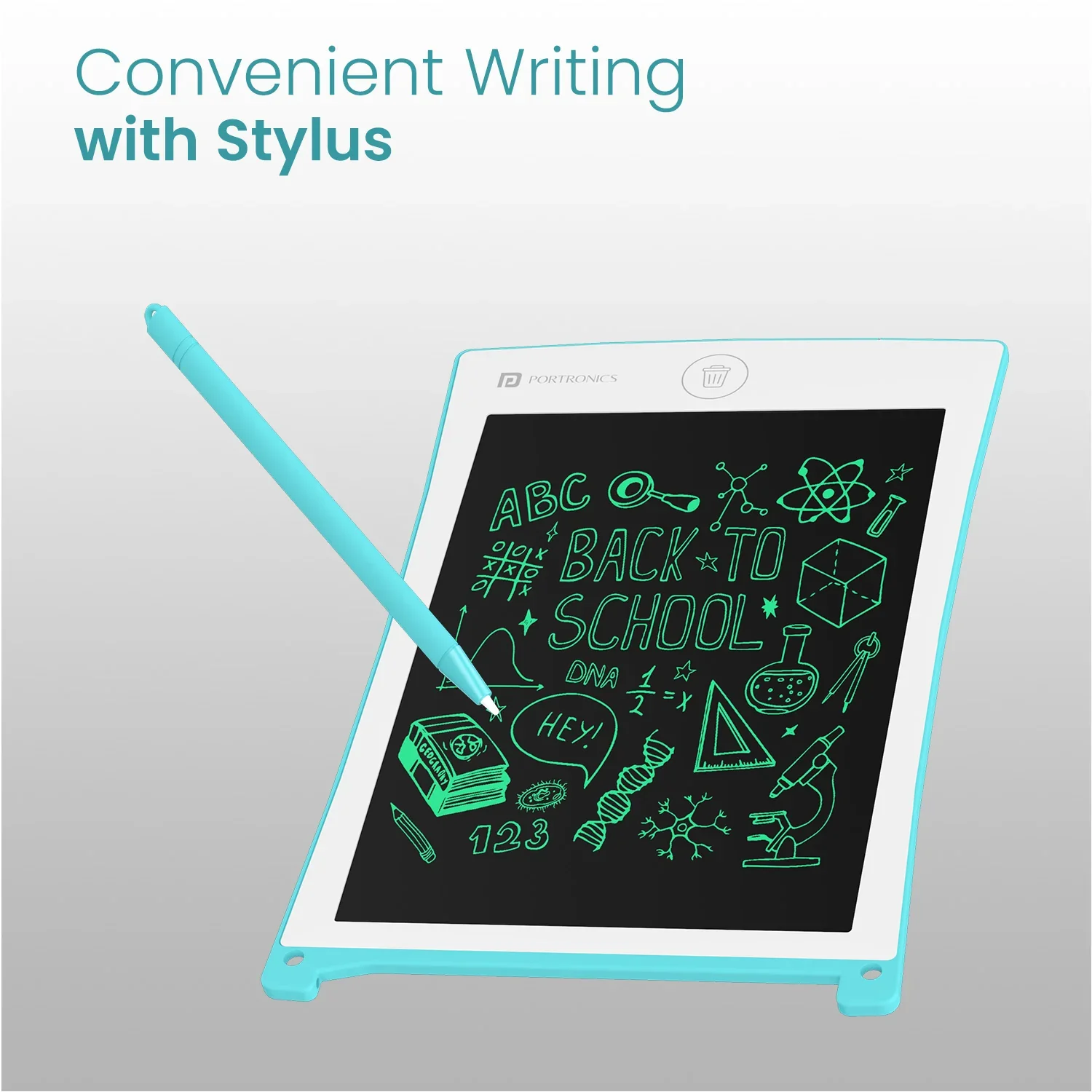 PORTRONICS Ruffpad 8.5 " Re-Writable LCD PAD | Green Colour LCD | One-Press Erase | 8.5 Inches Screen | Erase Lock Switch - Image 9