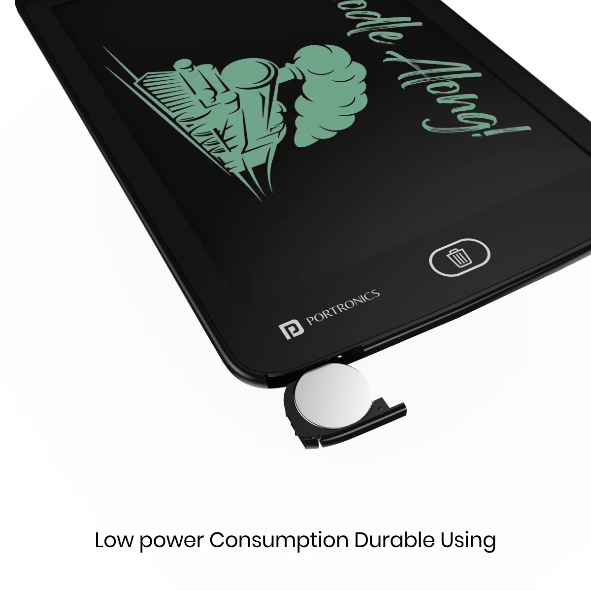 PORTRONICS Ruffpad 8.5E Re-Writable LCD Writing Pad | Monocolor LCD | One-Tap Erase | 8.5 Inches Screen | Smart Lock - Image 6