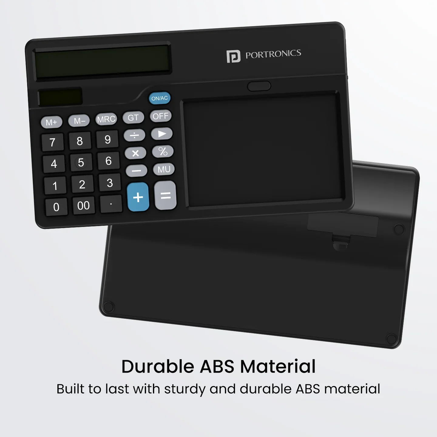PORTRONICS Ruffpad Calc 2 2-in-1 Calculator & LCD Writing Pad | 5.5 Inches Screen | 12 Digits Layout | Screen Lock | Erase Button - Image 2