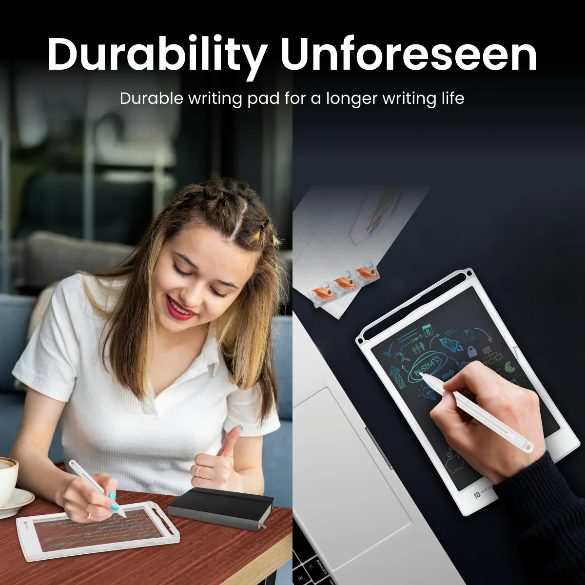 PORTRONICS Ruffpad One Transparent Multicolor LCD Writing pad | Multicolor LCD | 8.5 Inches Screen | Transparent LCD | Smart Lock - Image 5