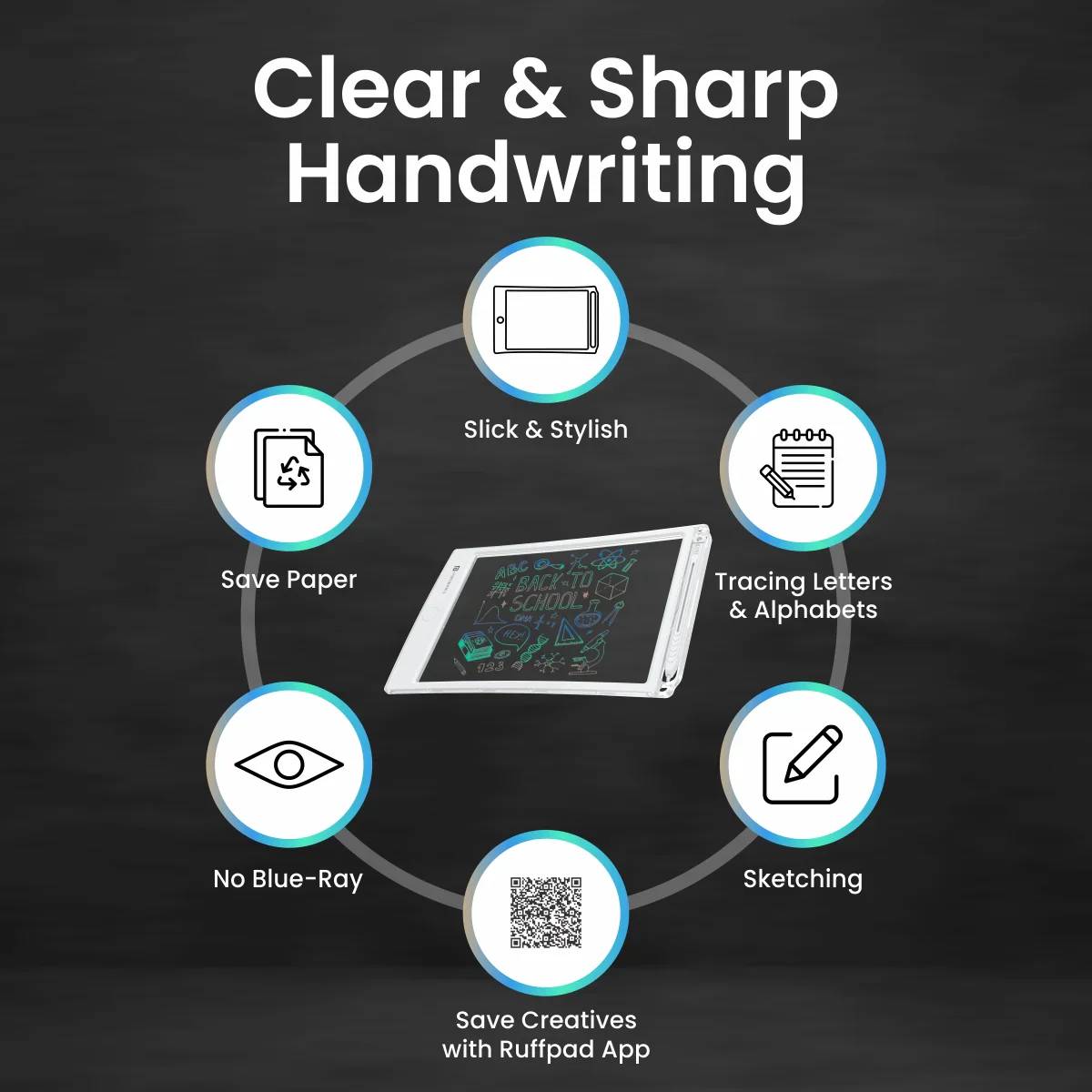 PORTRONICS Ruffpad One Transparent Multicolor LCD Writing pad | Multicolor LCD | 8.5 Inches Screen | Transparent LCD | Smart Lock - Image 8