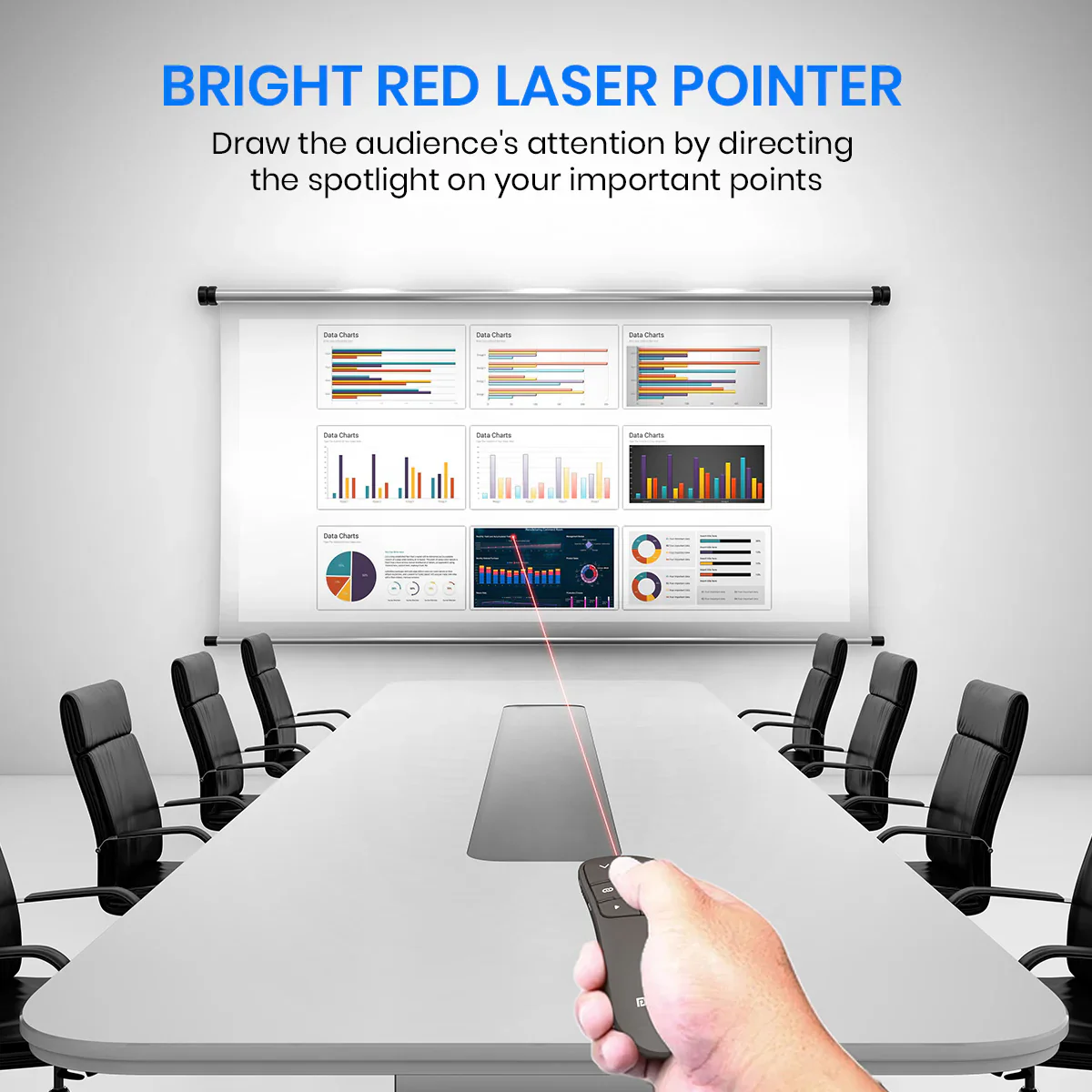 PORTRONICS Slide Mate 2.4 GHZ Multifunction Wireless Presenter | 30m Wireless Range | Red Laser Pointer | Wide Compatibility | Ergonomic & Portable Design - Image 3