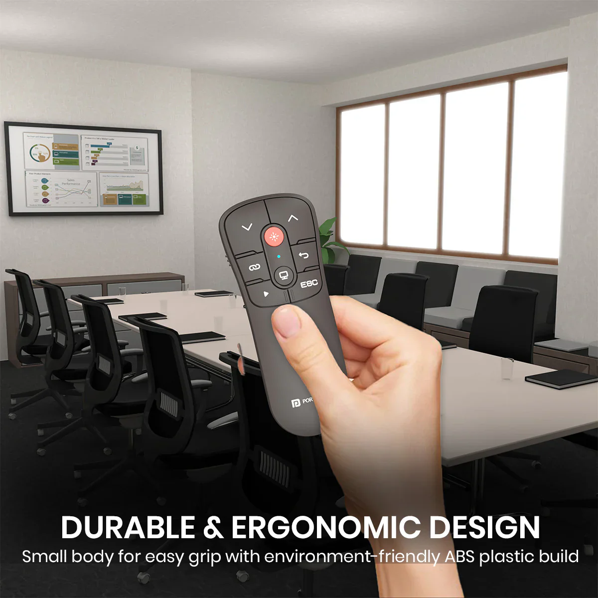 PORTRONICS Slide Mate 2.4 GHZ Multifunction Wireless Presenter | 30m Wireless Range | Red Laser Pointer | Wide Compatibility | Ergonomic & Portable Design - Image 7