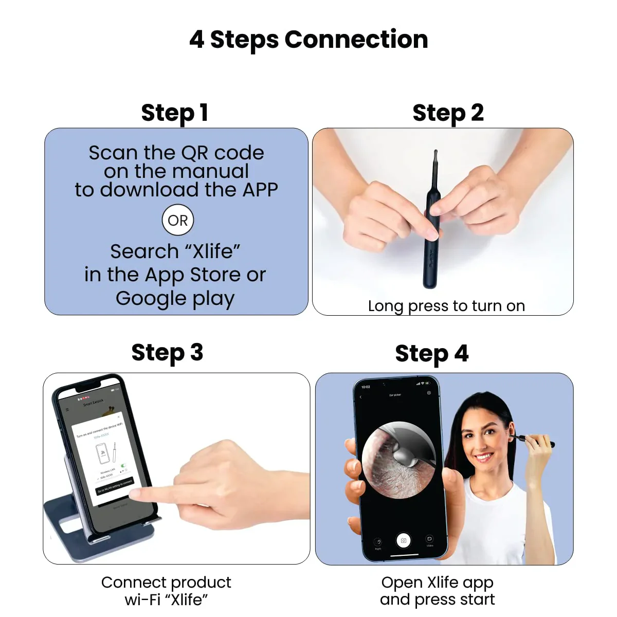 PORTRONICS Xlife Smart Wireless Ear Cleaning | Ultralight&Fine | 1080p Camera | 3.5mm Lens | 30 Min. Playtime - Image 3