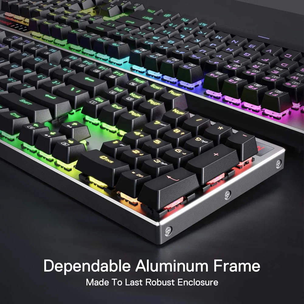 Redragon Dharma Pro K556 Pro - 104 Keys Bluetooth+2.4Ghz+Wired Mechanical Keyboard (Quiet Linear Red Switch) - Image 7