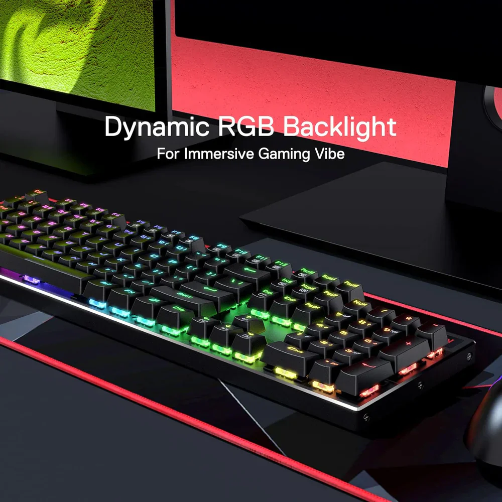 Redragon Dharma Pro K556 Pro - 104 Keys Bluetooth+2.4Ghz+Wired Mechanical Keyboard (Quiet Linear Red Switch) - Image 8