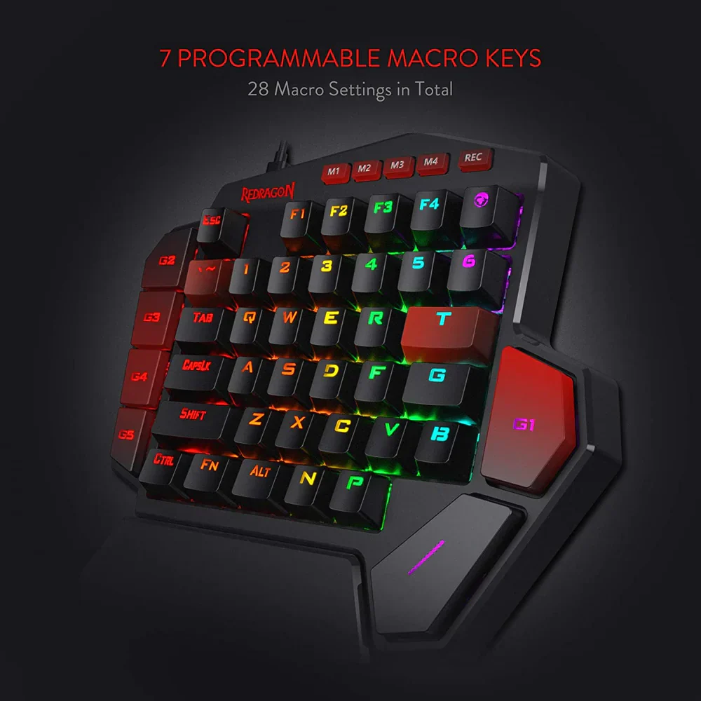 Redragon DITI K585 - One Handed Wired RGB Mechanical Keyboard (Blue Switch) - Image 5