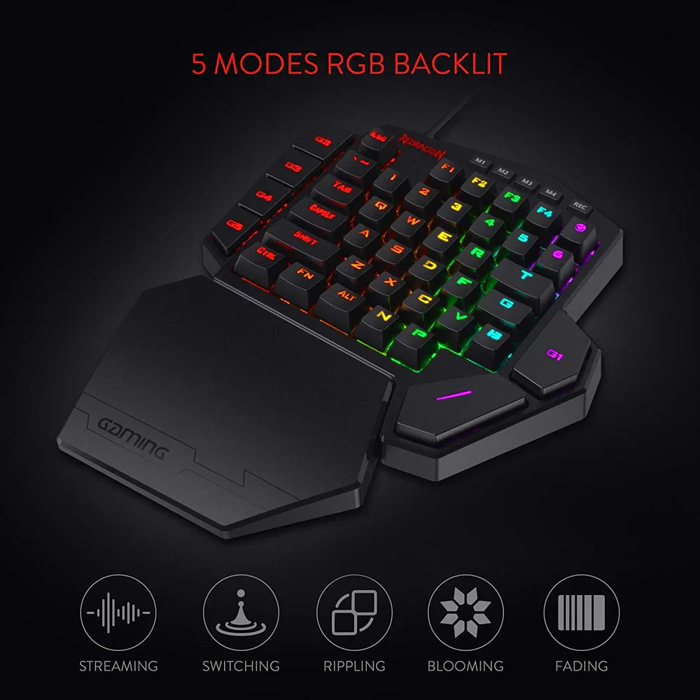 Redragon DITI K585 - One Handed Wired RGB Mechanical Keyboard (Blue Switch) - Image 6