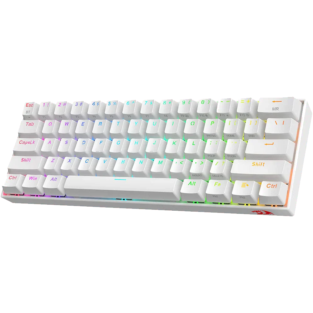 Redragon Draconic Pro K530 Pro - 60% Bluetooth+2.4Ghz+Wired Mechanical Keyboard White (Red Switch)
