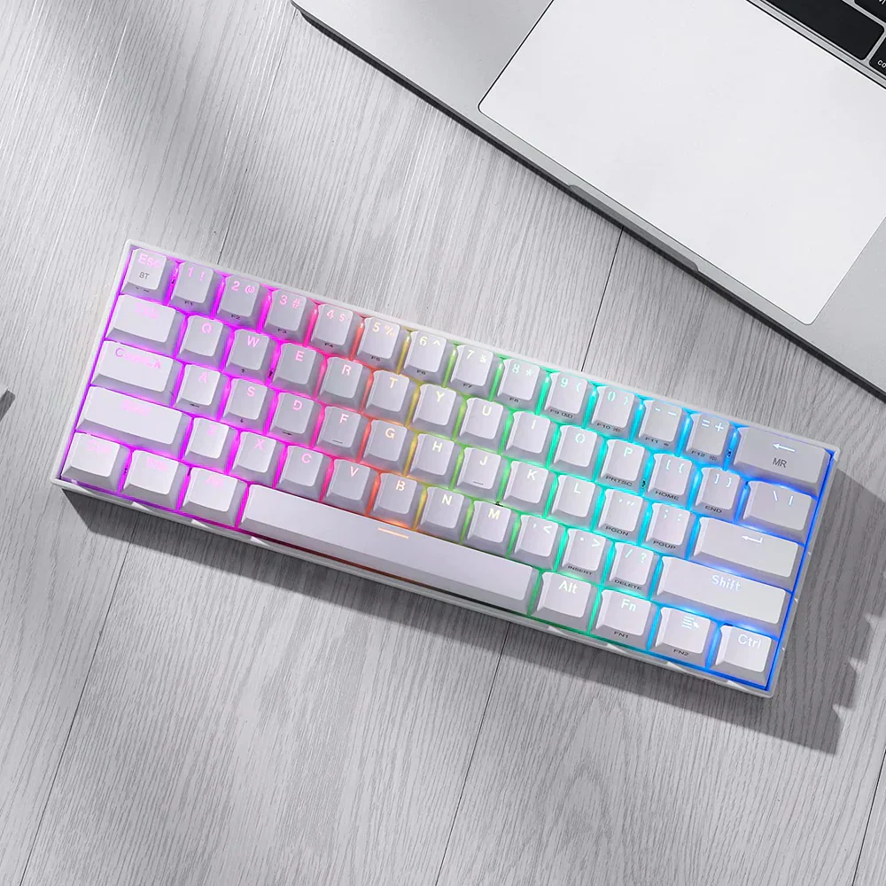 Redragon Draconic Pro K530 Pro - 60% Bluetooth+2.4Ghz+Wired Mechanical Keyboard White (Red Switch) - Image 10