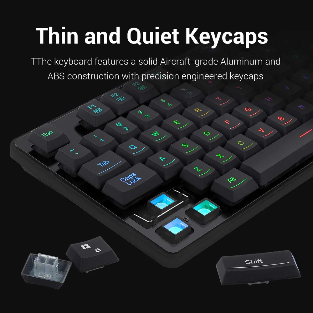 Redragon DYAUS PRO K509-1 - 104 Keys RGB Wired Keyboard without side LED (Mechanical Feel) - Image 7